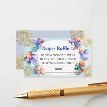 unter dem Meer Fische Diaper Raffle Babydusche