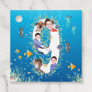 Unter dem Meer Foto Collage Big 9. Geburtstag Geschenkanhänger