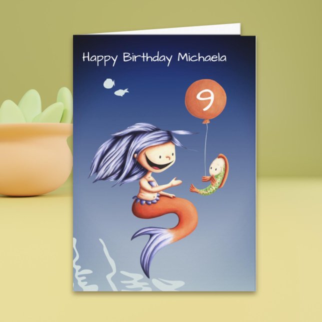 Unter dem Meer Fun Meerjungfrau Mädchen Geburtstag Karte (Under the Sea Fun Mermaid Girl Birthday Card)