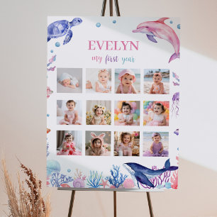 Unter dem Meer Geburtstag 12 Foto Meilenstein Post Poster