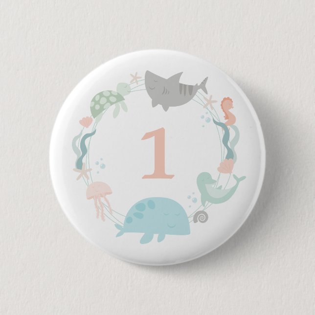 Unter dem Meer Geburtstag Button (Vorderseite)