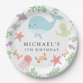 Unter dem Meer Geburtstag Niedlicher Kawaii Ocean  Pappteller