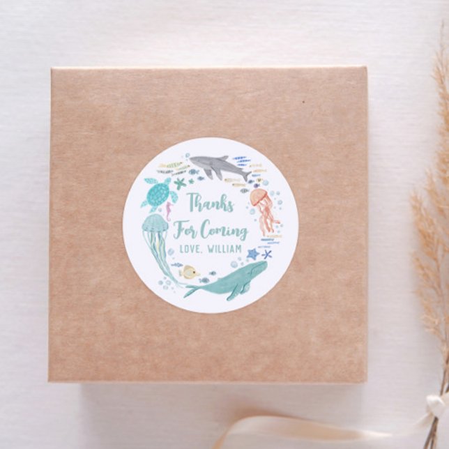 Unter dem Meer Geburtstag vielen Dank Runder Aufkleber (Von Creator hochgeladen)