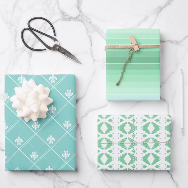 Unter dem Meer Geschenkpapier Set (Vorderseite)