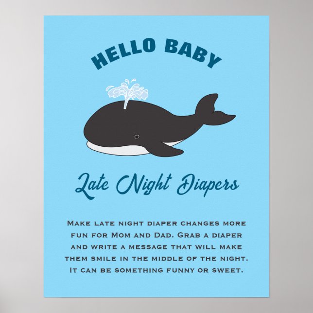 Unter dem Meer Hallo Baby Dusche Spät Nacht Windel Poster (Vorne)