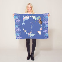 Unter dem Meer individuelle Name Fleece Blanket