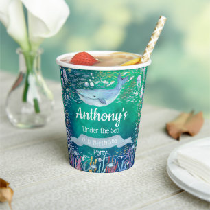 Unter dem Meer jeden Geburtstag Pappbecher