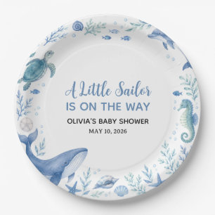 Unter dem Meer Kleiner Segler Baby Shower Papier Pappteller