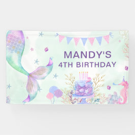 Unter dem Meer Lila Aquamarine Meerjungfrau Geburt Banner