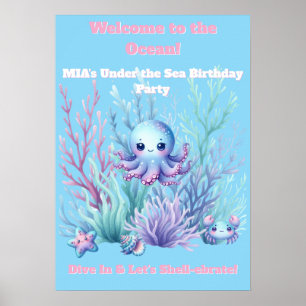 Unter dem Meer - Mädchen Geburtstagsposter Editier Poster
