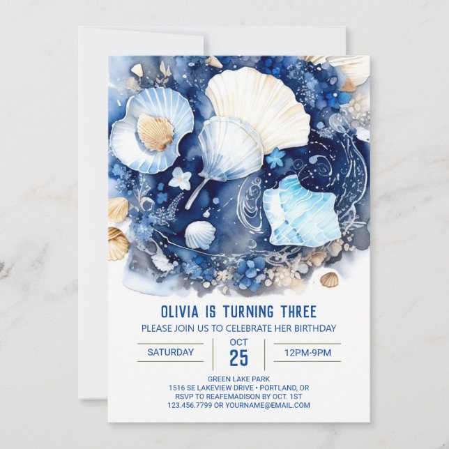 Unter dem Meer Magic Boy Geburtstag Einladung (Vorderseite)