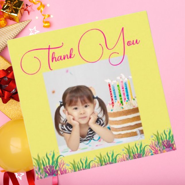 Unter dem Meer Magische Meerjungfrau Mädchen Foto  Dankeskarte (Von Creator hochgeladen)