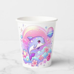 Unter dem Meer majestätische Dolphin-Babydusche Pappbecher
