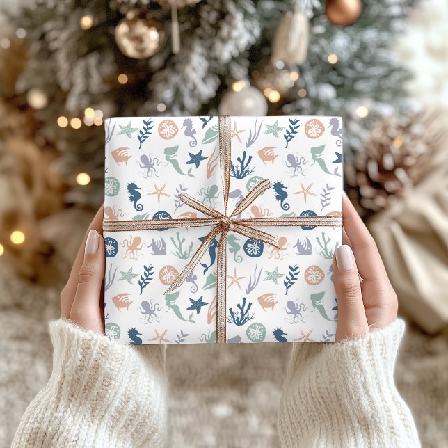 Unter dem Meer Meerjungfrau Seepferdchen Seestern Geschenkpapier (Von Creator hochgeladen)