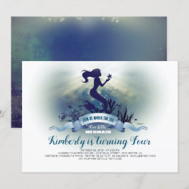 Unter dem Meer - Meerjungfrau und Starfish Geburts Einladung