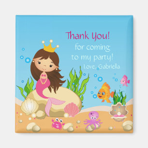 Unter dem Meer Mermaid Birthday Danke Magnet