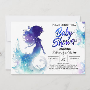 Unter dem Meer Mermaid Soiree Babydusche Einladung