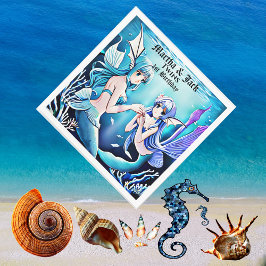 Unter dem Meer Mermaids Blue Water Twins Geburtsta Serviette