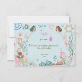 Unter dem Meer Mermaids Kinder glücklich Geburtsta Karte