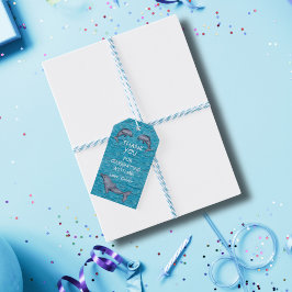 Unter dem Meer mit Delphinen Geburtstagsparty Geschenkanhänger