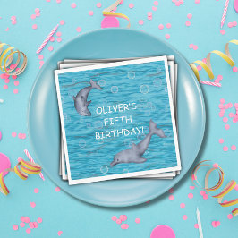 Unter dem Meer mit Delphinen Geburtstagsparty Serviette