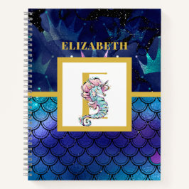 Unter dem Meer mit Seepferd Einhorn hinzufügen Notizbuch