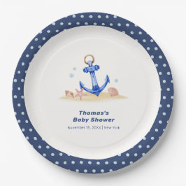 Unter dem Meer Nautical Anchor Boy Baby Dusche Pappteller