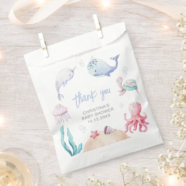 Unter dem Meer Nautical Baby Shower Fevor Bag Geschenktütchen (Ausgeschnitten)