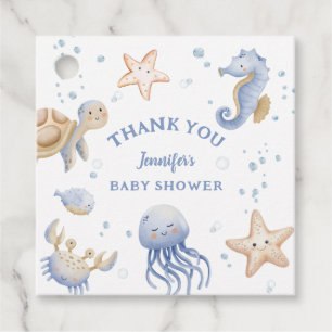 Unter dem Meer! Niedlich Blue Boy Baby Dusche Geschenkanhänger