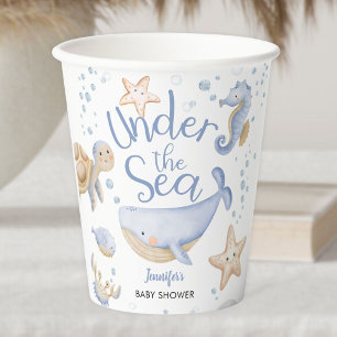 Unter dem Meer! Niedlich Blue Boy Baby Dusche Pappbecher