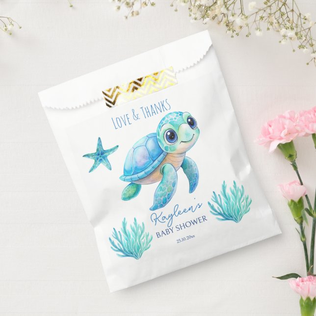 Unter dem Meer niedliche Schildkröte Aqua Blue Bab Geschenktütchen (Versiegelt)
