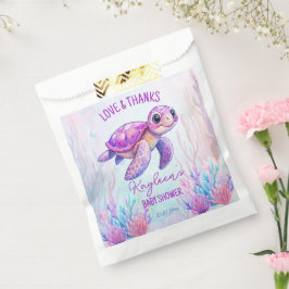 Unter dem Meer niedliche Schildkröte Pink Babydusc Geschenktütchen