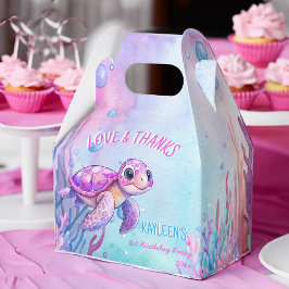 Unter dem Meer niedliche Schildkröte rosa lila Geb Geschenkschachtel