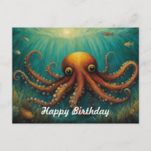 Unter dem Meer Oktopus Alles Gute zum Geburtstag