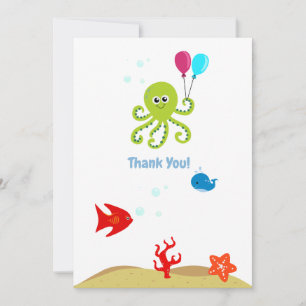 Unter dem Meer Oktopus Junge Geburtstag Dankeskarte
