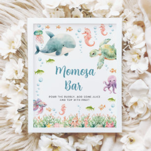 Unter dem Meer Ozean-Baby-Shower-Momosa-Balkon-Sch Poster