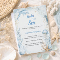 Unter dem Meer Ozean blauer Junge Baby Shower