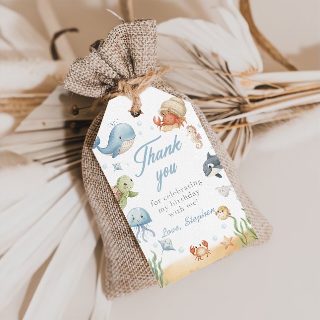 Unter dem Meer Ozean-Tiere Geburtstag Geschenkanhänger (Von Creator hochgeladen)