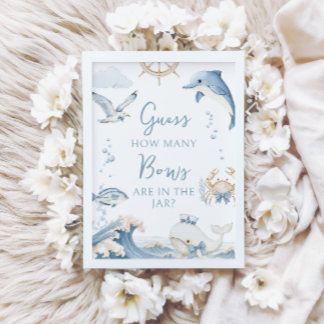 Unter dem Meer Ozean Wie viele Schleifen Baby Boy  Einladung