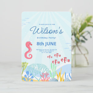 Unter dem Meer Party, Ozean Tiere Geburtstag Einladung