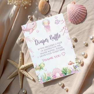 Unter dem Meer Pearl Baby Dusche - Windeln Begleitkarte