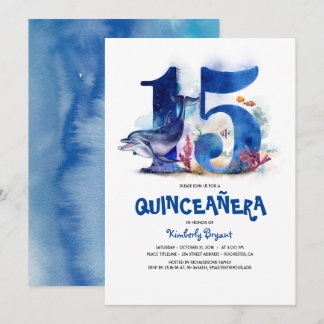 Unter dem Meer Quinceañera - 15. Geburtstag Einladung