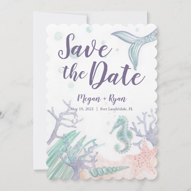 Unter dem Meer retten Sie die Daten Einladung (Vorderseite)