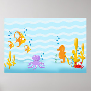 UNTER DEM MEER RIESIG 36 x 24 KUNSTDRUCK Poster