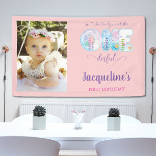 Unter dem Meer Rosa Mädchen 1. Geburtstag Party Banner