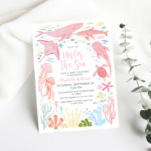 Unter dem Meer Rosa Sea Aniamls Babydusche