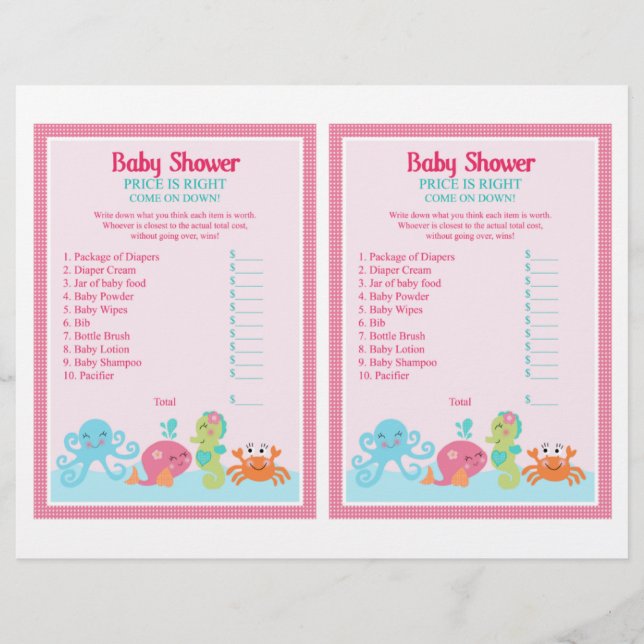 Unter dem Meer/Rosa Whale "Preis ist richtig" Spie (Vorderseite)