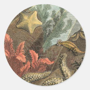 Unter dem Meer Runder Aufkleber