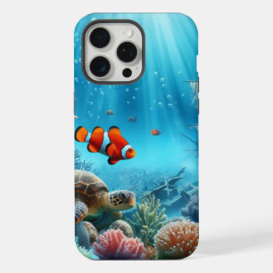 Unter dem Meer, Schildkröte, Korallen, Schiff, Clo iPhone 15 Pro Max Hülle