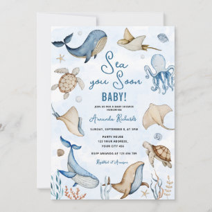 Unter dem Meer sehen wir uns bald Baby Shower Einladung